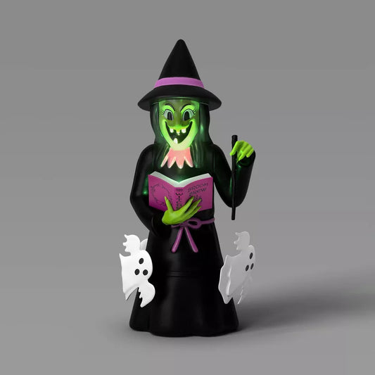 16.14" Light and Sound Witch Figural Halloween Decorative Prop Black - Hyde and EEK! Boutique™ Nirvana Guru