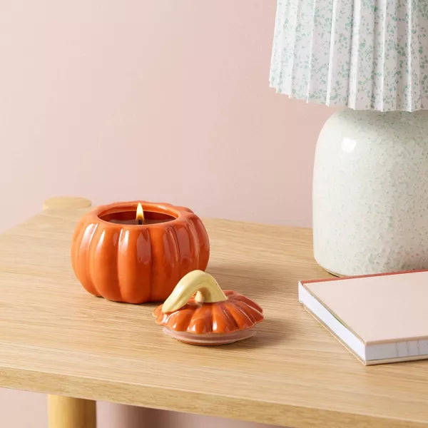 Pumpkin Figural Ceramic Strawberry Pumpkin Jar Candle - Room Essentials™ nirvanaguru