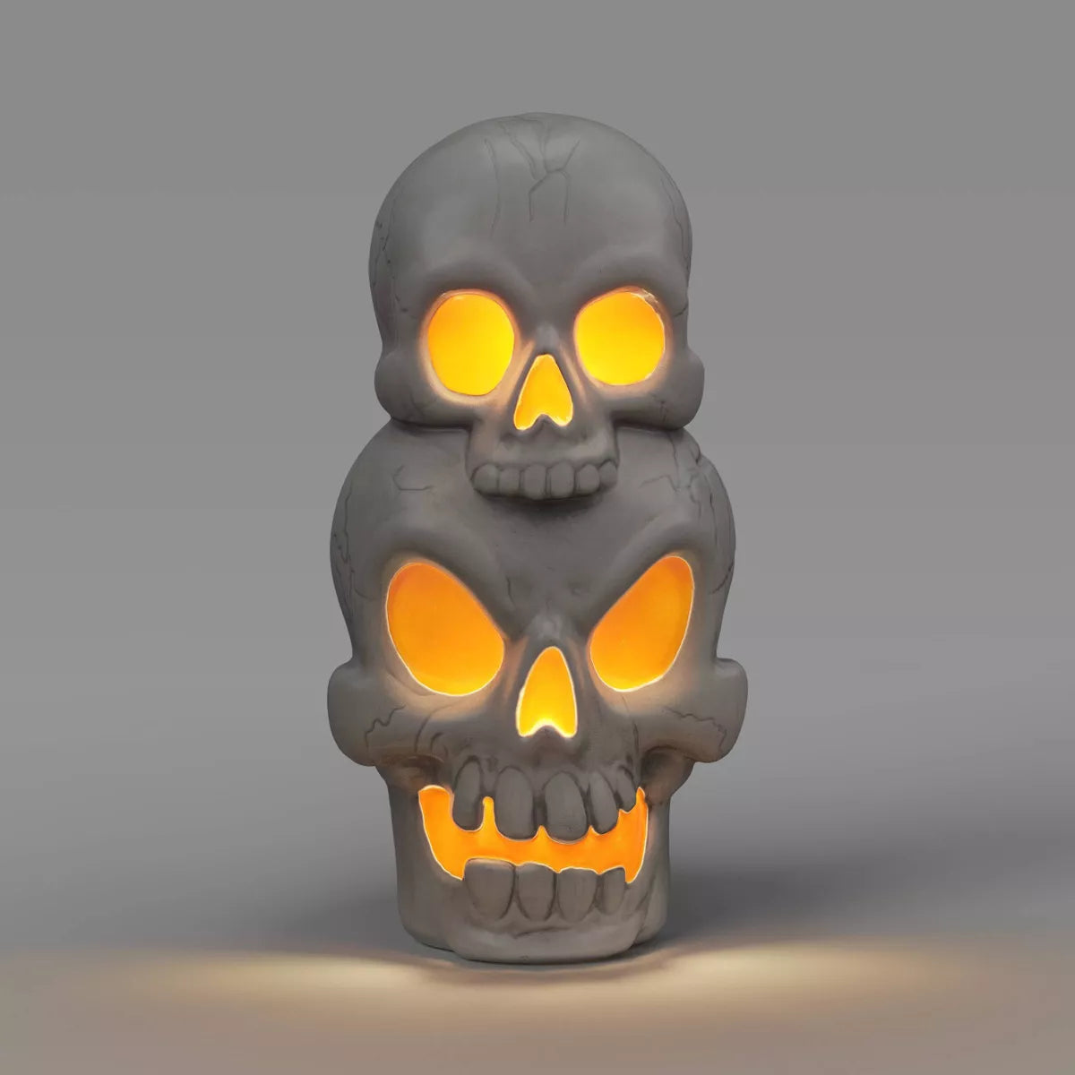 22.5" Light and Sound Stacked Skulls Outdoor Halloween Decorative Prop - Hyde and EEK! Boutique™ nirvanaguru