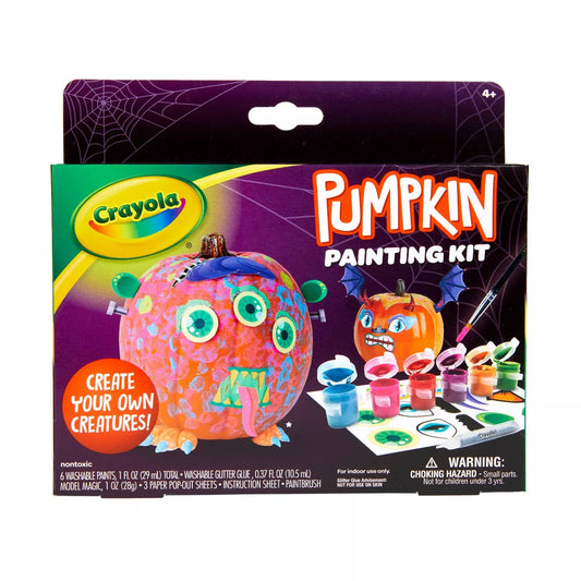 Crayola Pumpkin Painting Kit Monster: Halloween Decor DIY Art Set for Kids, Includes Paint, Brush & Glitter Glue, Ages 4+ Nirvana Guru