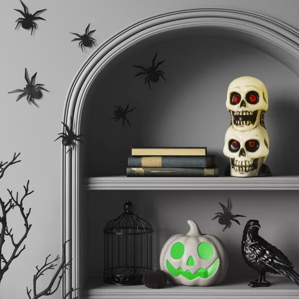 12-Inch Stacked Skulls Blow Mold Halloween Decoration – Off-White Skeleton Prop by Hyde and EEK! Boutique™ nirvanaguru
