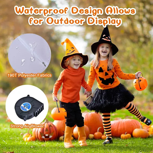 Costway 2 Pack 3 FT Halloween Inflatable Eyeballs w/ Air Blower & Red LED Lights nirvanaguru