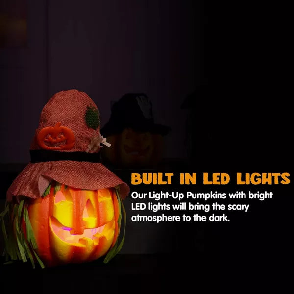 Joyfy 6 Pcs Halloween Light-up Pumpkin, Jack O Lanterns LED Foam Halloween Pumpkin, Halloween Decorations for Lawn Patio Party Supplies Favors nirvanaguru