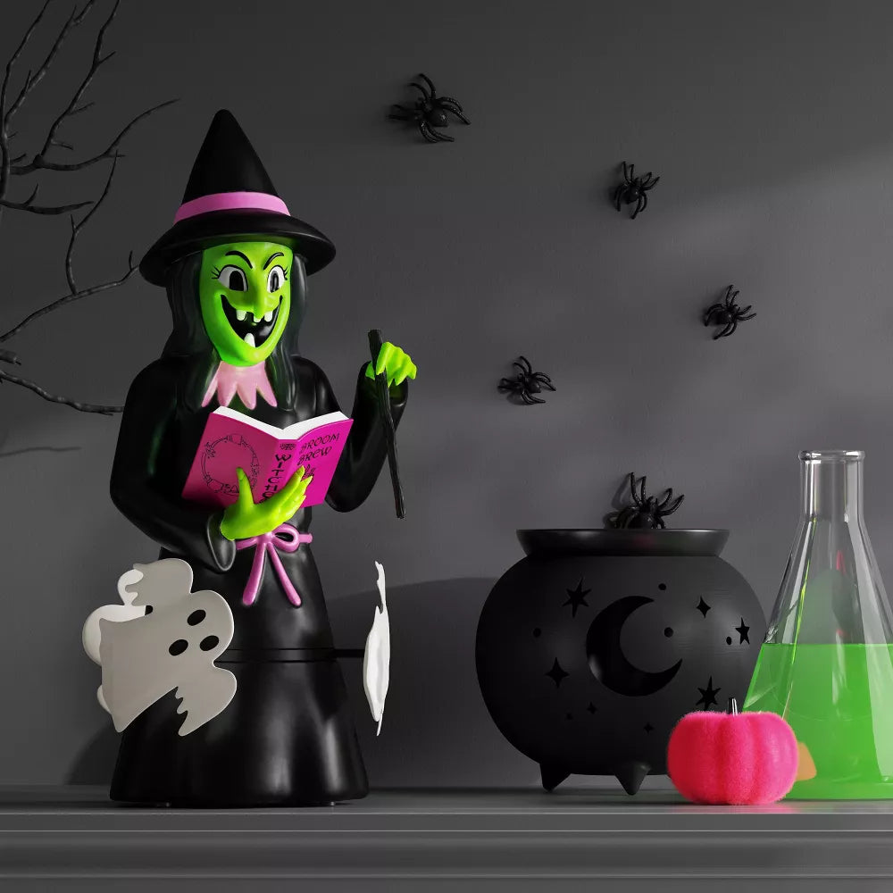 16.14" Light and Sound Witch Figural Halloween Decorative Prop Black - Hyde and EEK! Boutique™ Nirvana Guru