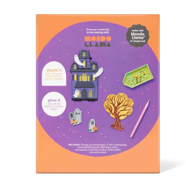 Halloween Craft Glow Haunted House Gem Art Scene Kit - Mondo Llama™ Nirvana Guru