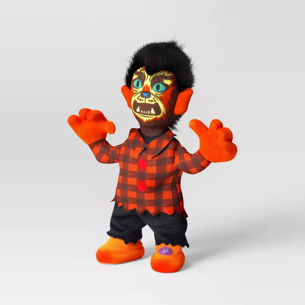 10" Animated Plush Werewolf Halloween Decorative Prop Orange - Hyde and EEK! Boutique™ Nirvana Guru