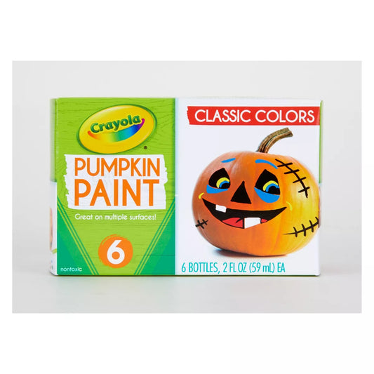 Crayola 6ct 2oz Pumpkin Paint Classic Colors Non-Toxic Craft Paint for Pumpkin Decorating Colorful Ages 5+ Nirvana Guru