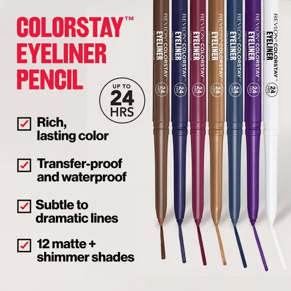Revlon ColorStay Pencil Waterproof Eyeliner - Built-In Sharpener - 0.01oz nirvanaguru