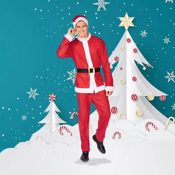 Northlight Men's Red and White Santa Claus Christmas Costume Set - Plus Size nirvanaguru