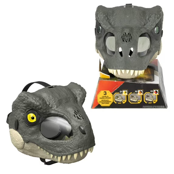 Jurassic World Rebirth T-Rex Rage N Roar Mask with LED Light up Eyes Feature, 3 Level Effects nirvanaguru