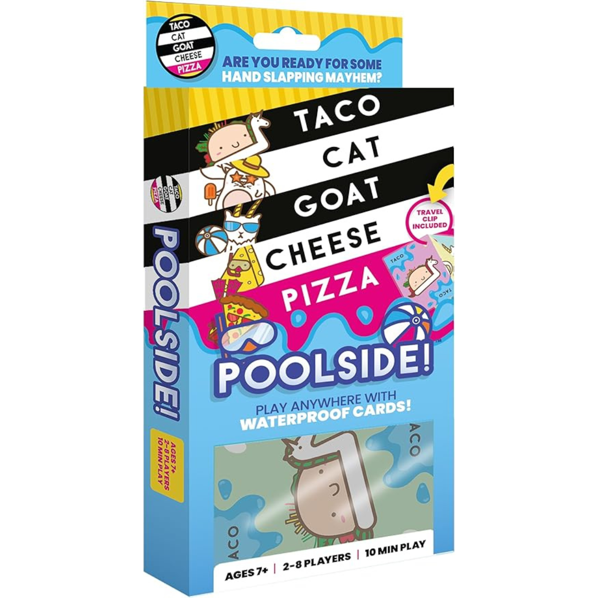 Taco Cat Goat Cheese Pizza Pool Edition Wildly Entertaining Waterproof Card Game for Outdoor Game Days | Easy to Play with 10 Minute Rounds | Fun for Kids, Teens, Adults, and Families | 2-8 Players nirvanaguru
