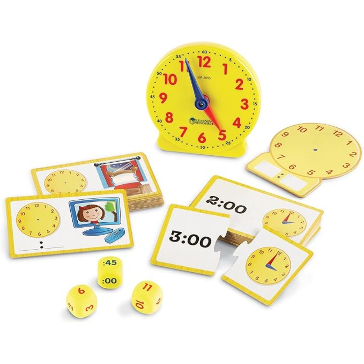 Learning Resources Time Activity Set - 41 Pieces, Ages 5+,Clock for Teaching Time, Telling Time, Homeschool Supplies, Montessori Clock nirvanaguru