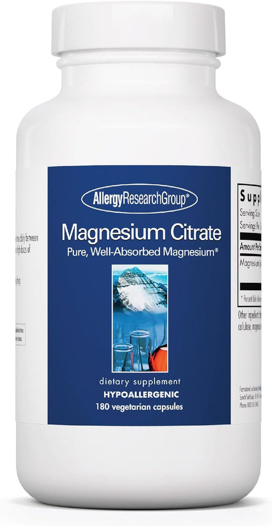 Allergy Research Group Magnesium Citrate Dietary Supplement - Bone & Stress Support - Nirvana Guru