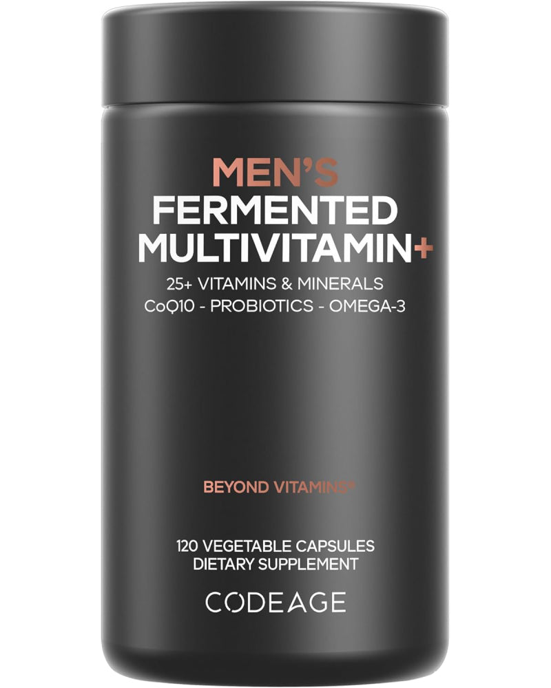 Codeage Men’s Daily Multivitamin – 25+ Essential Vitamins & Minerals, Organic Whole Foods, Probiotics, Omega-3, Zinc, Vitamins A, B, C, D, E & K – 120 Capsules - Nirvana Guru