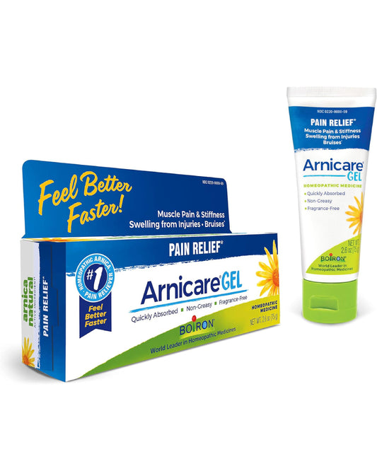 Boiron Arnicare Gel Natural Soothing Relief for Joint Pain, Muscle Pain, Swelling, Soreness, and Stiffness - Non-greasy and Fragrance-Free - 2.6 oz - Nirvana Guru