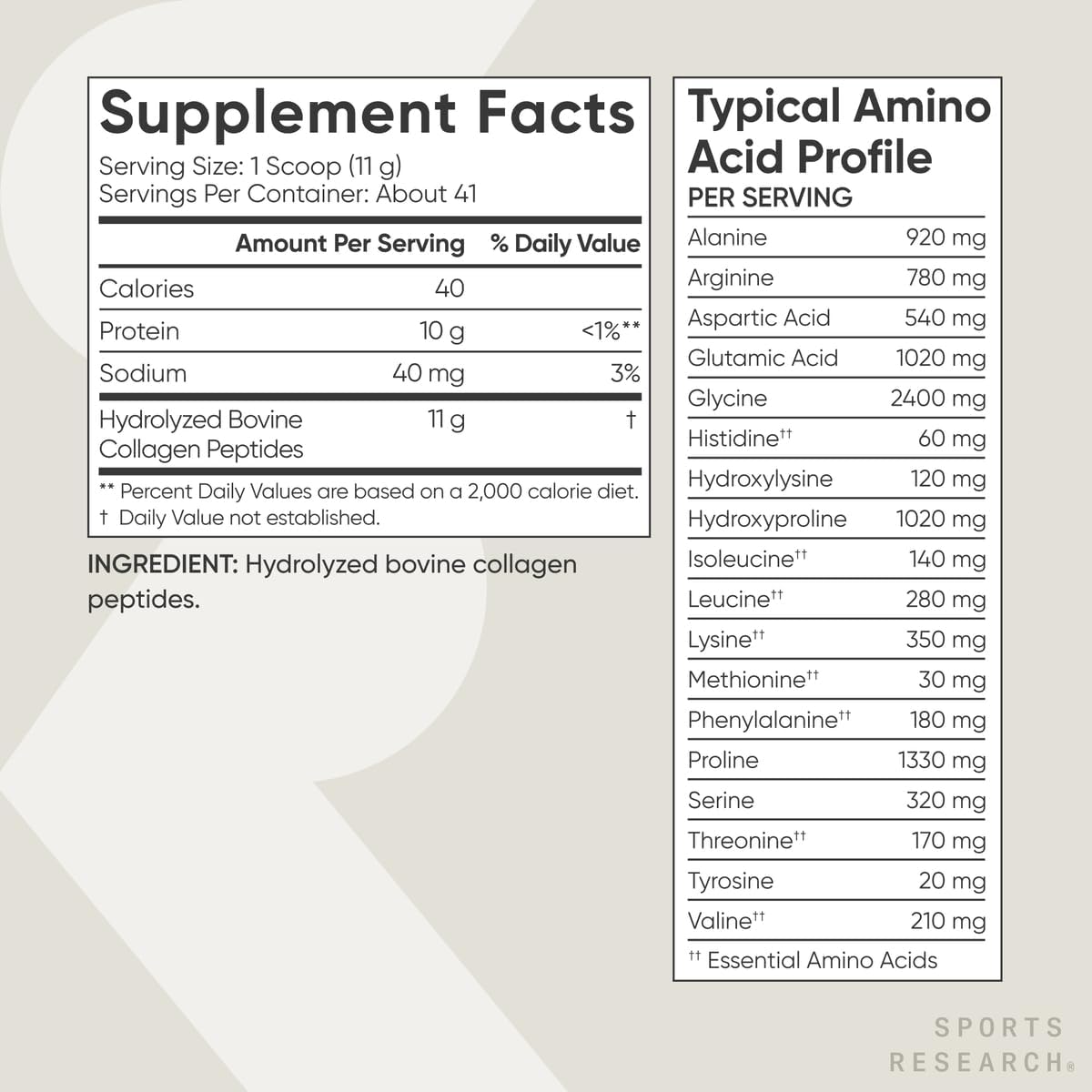 Sports Research Collagen Peptides  Unflavored - Nirvana Guru