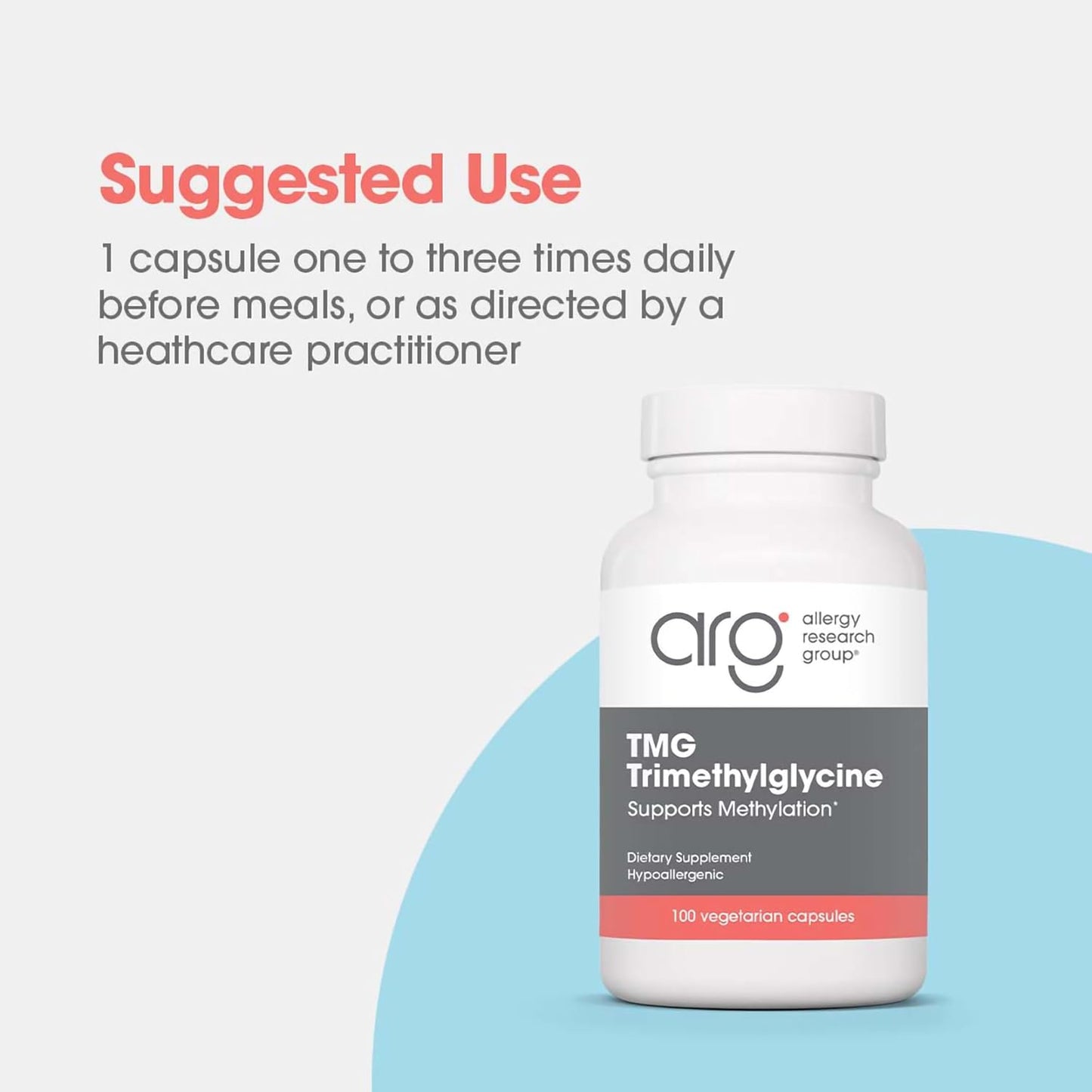 Allergy Research Group TMG Trimethylglycine 750mg Supplement - Betaine Anhydrous - Nirvana Guru