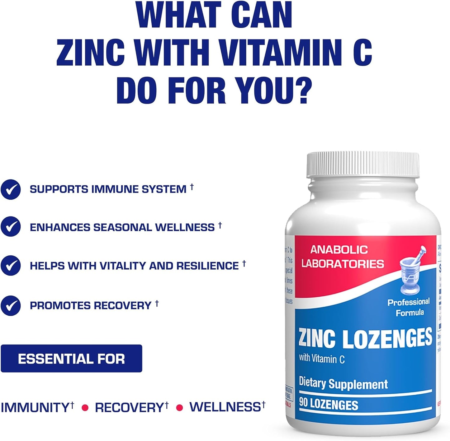 Zinc Lozenges with Vitamin C for Immune Support - High Absorption