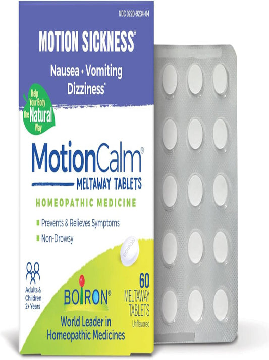 Boiron MotionCalm Relief for Nausea, Vomiting, or Dizziness,60 Count - Nirvana Guru