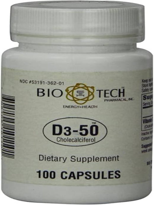 Bio-Tech Pharmacal D3-50,100 Capsules - Nirvana Guru