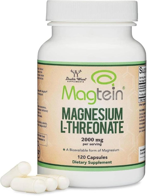 Magnesium L Threonate, Magtein™, Sleep and Cognitive Support,120 Capsules - Nirvana Guru