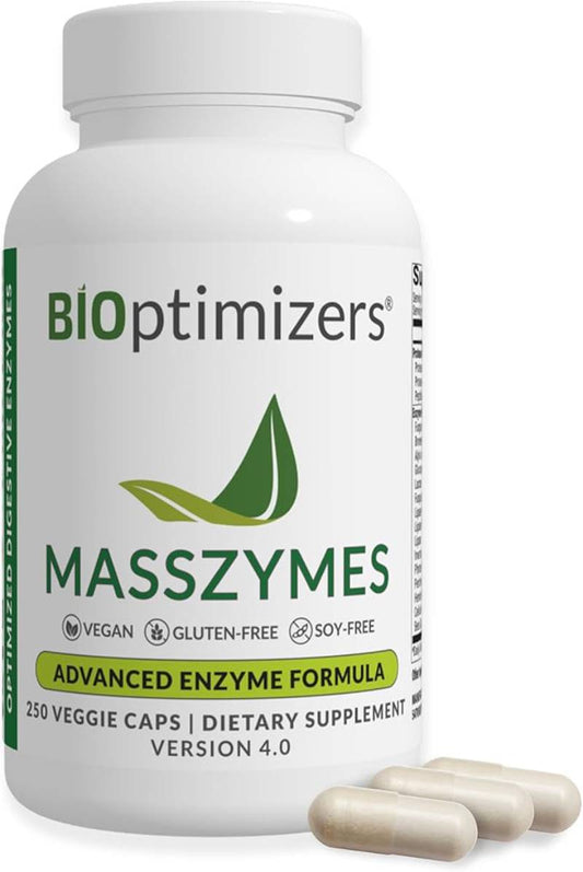 BIOptimizers MassZymes Digestive Enzymes Supplement,250 Caps - Nirvana Guru