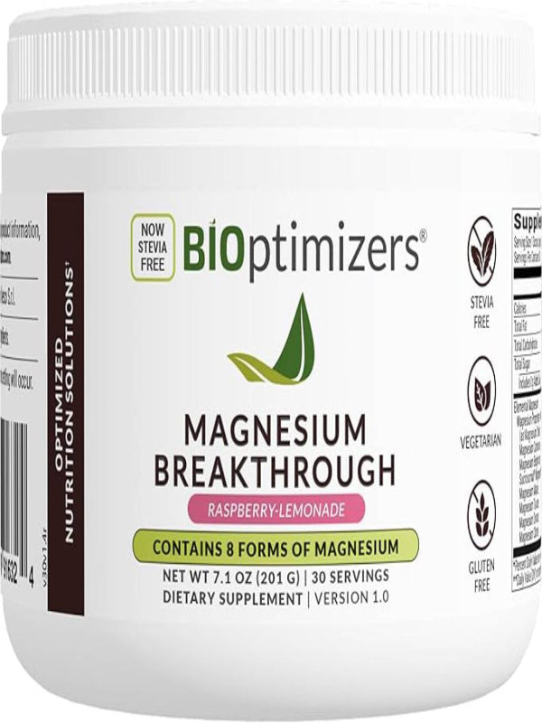 BIOptimizers Magnesium Breakthrough Drink Raspberry Lemonade,30 Servings - Nirvana Guru