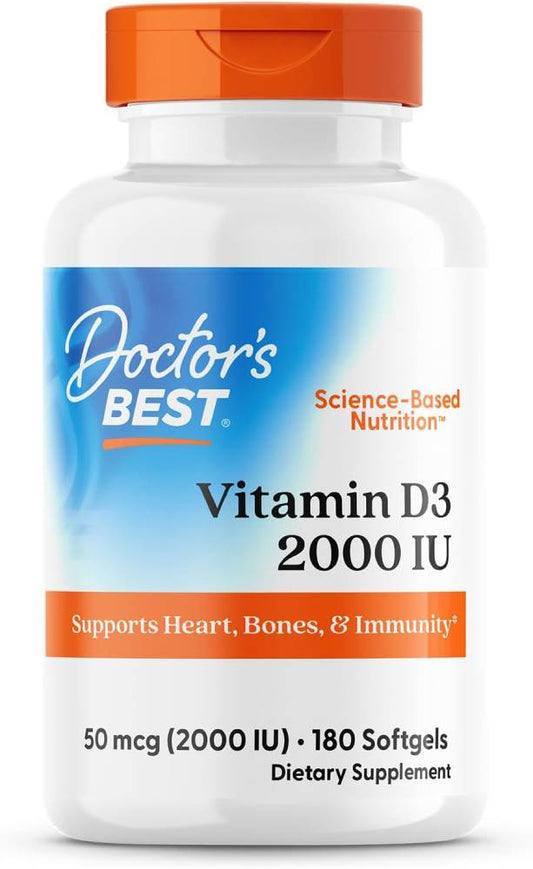 Doctors BEST Vitamin D3 2000 IU,180 Softgels - Nirvana Guru