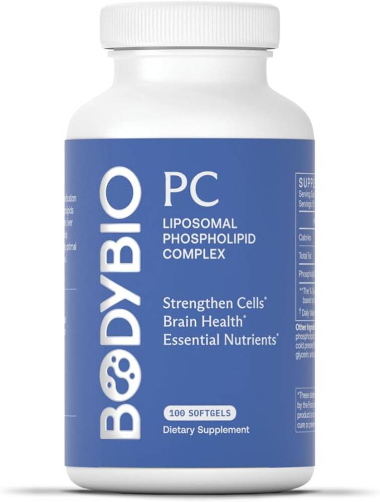 BodyBio PC Phosphatidylcholine for Mental Clarity, Healthy Aging, Cellular Repair, and Gentle Daily Detoxification - 100 Softgels - Nirvana Guru