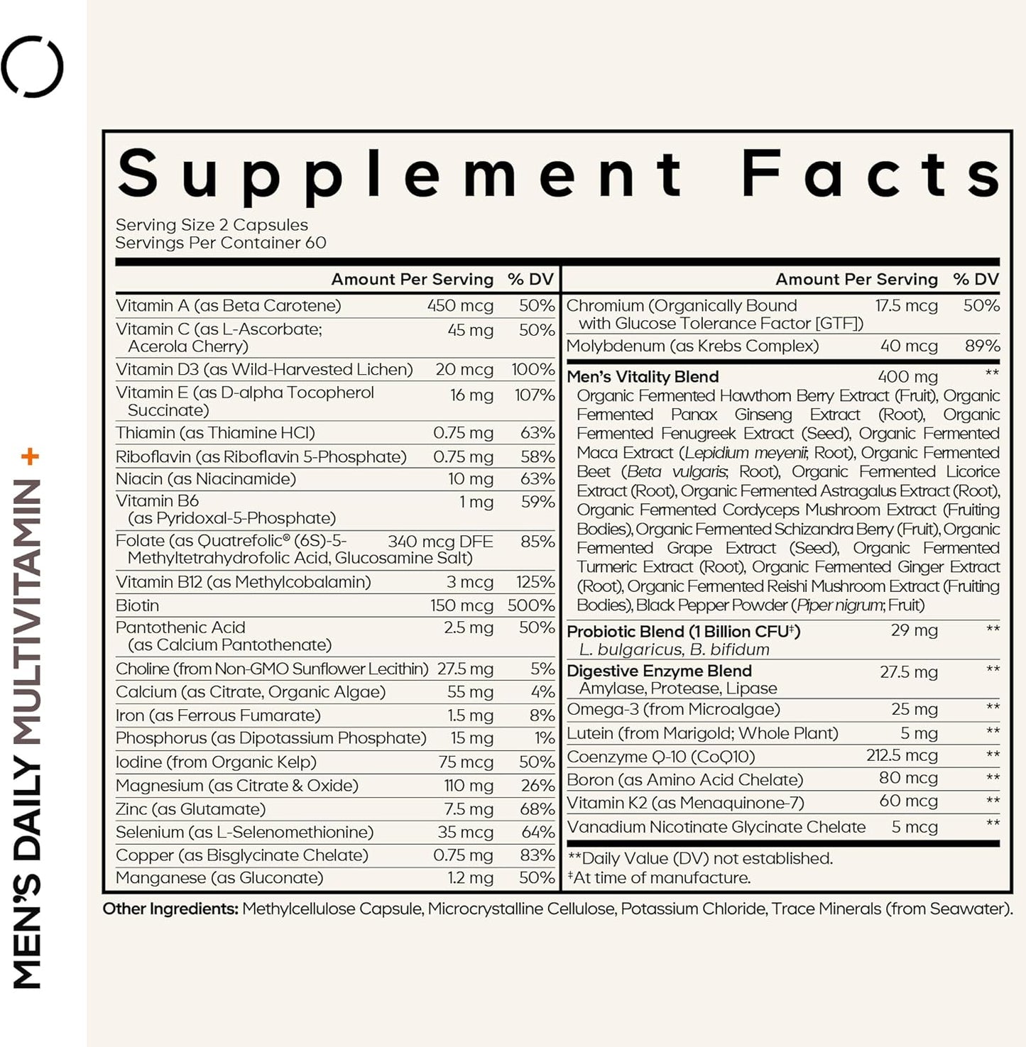 Codeage Men’s Daily Multivitamin,25+ Essential Vitamins & Minerals,120 Capsules - Nirvana Guru