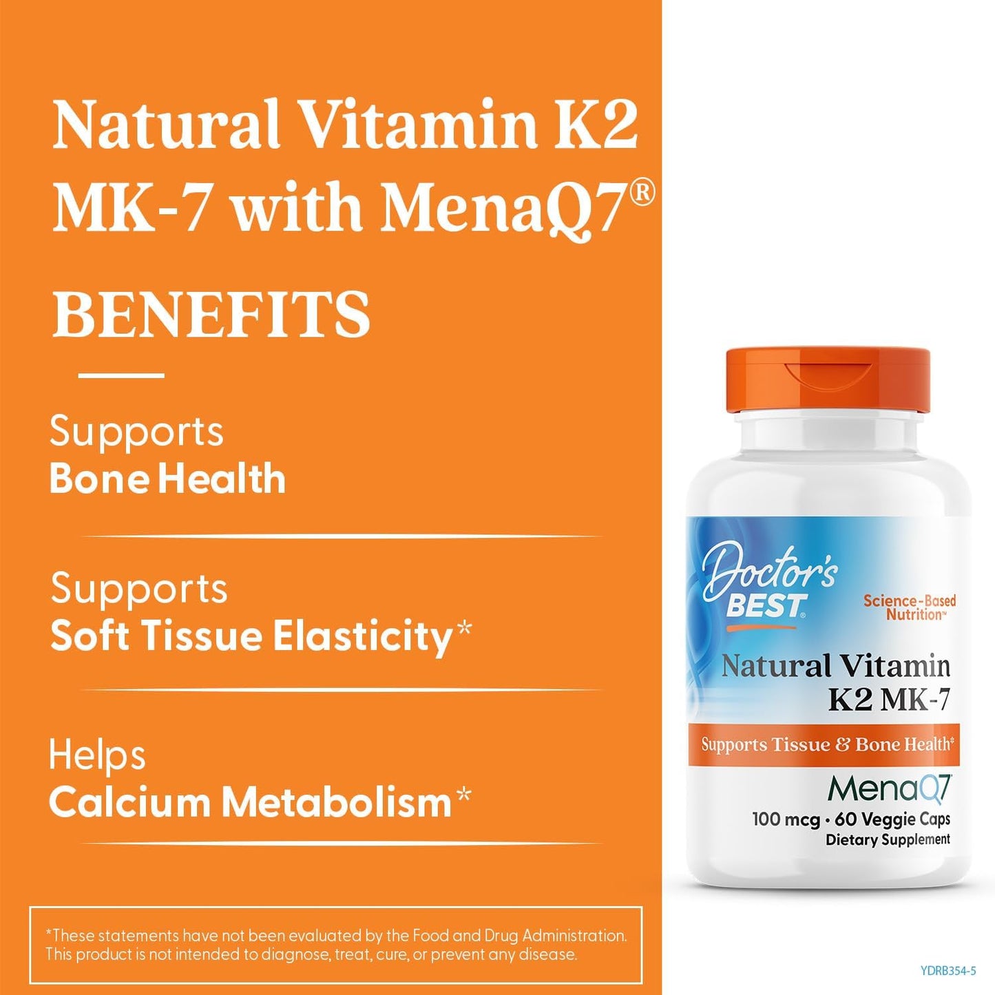 Doctor's Best Natural Vitamin K2 Mk-7 with MenaQ7,60 Veggie Capsules - Nirvana Guru