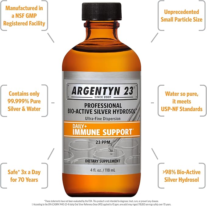 Argentyn 23 Professional Bio-Active Silver Hydrosol for Immune Support,4oz - Nirvana Guru