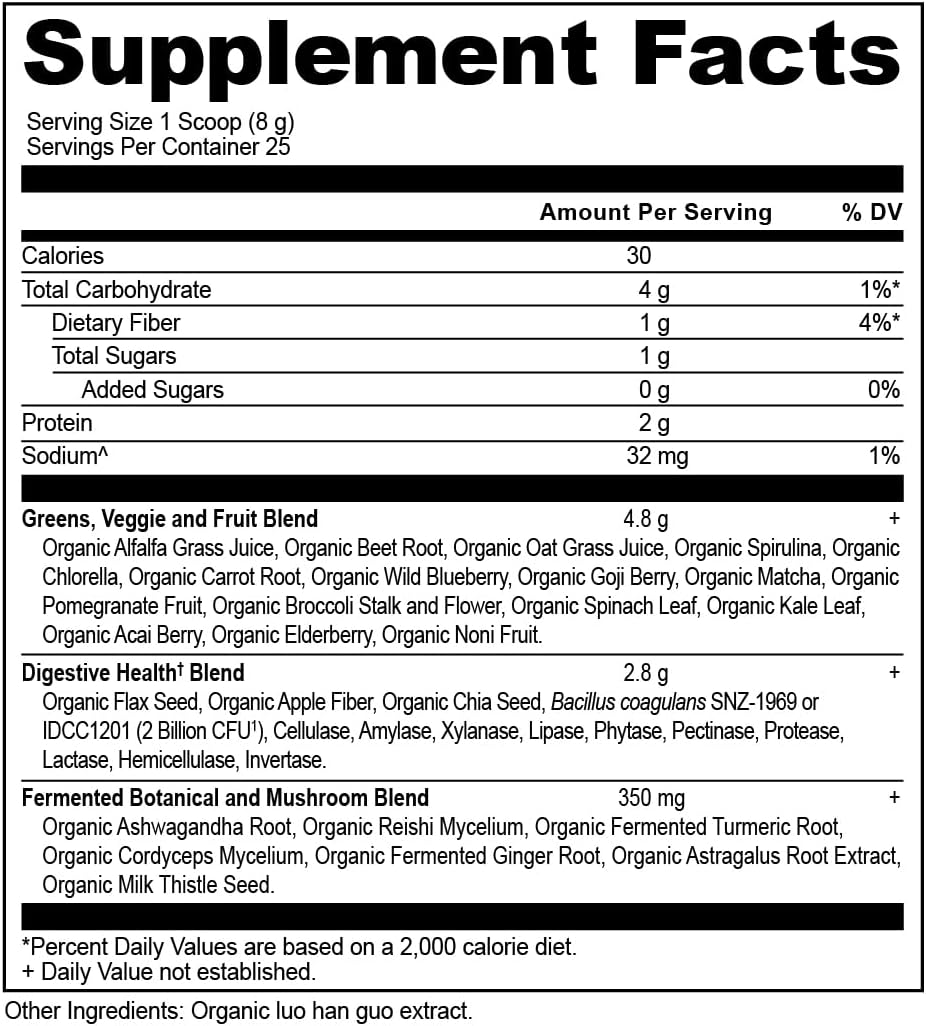Ancient Nutrition Super Greens,Organic Superfood Powder with Probiotics 25 Servings - Nirvana Guru