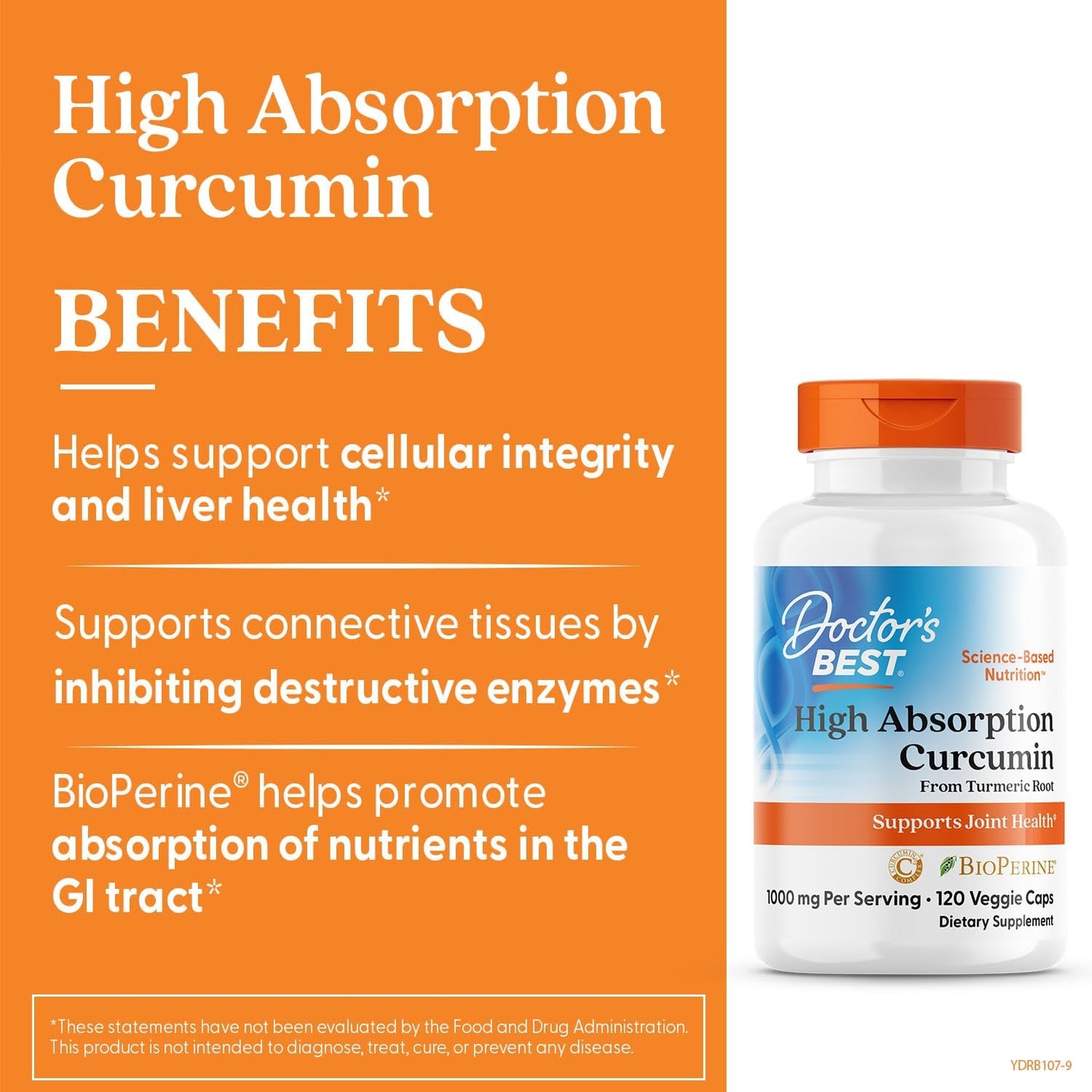 Doctors BEST High Absorption Curcumin from Turmeric Root, Supports Joint Health,Vegan 120 Veggie Caps - Nirvana Guru