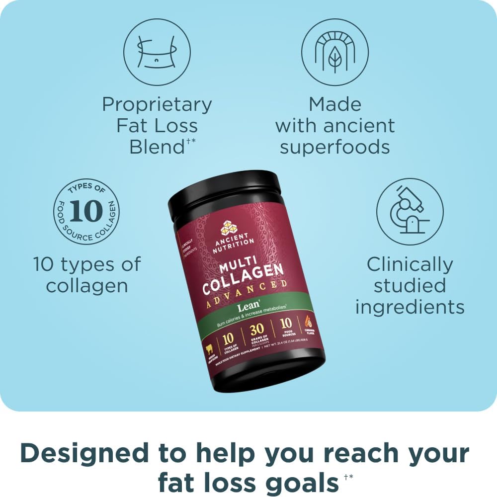Ancient Nutrition Advanced Hydrolyzed Collagen Peptides Powder Protein Lean with Probiotics - Nirvana Guru