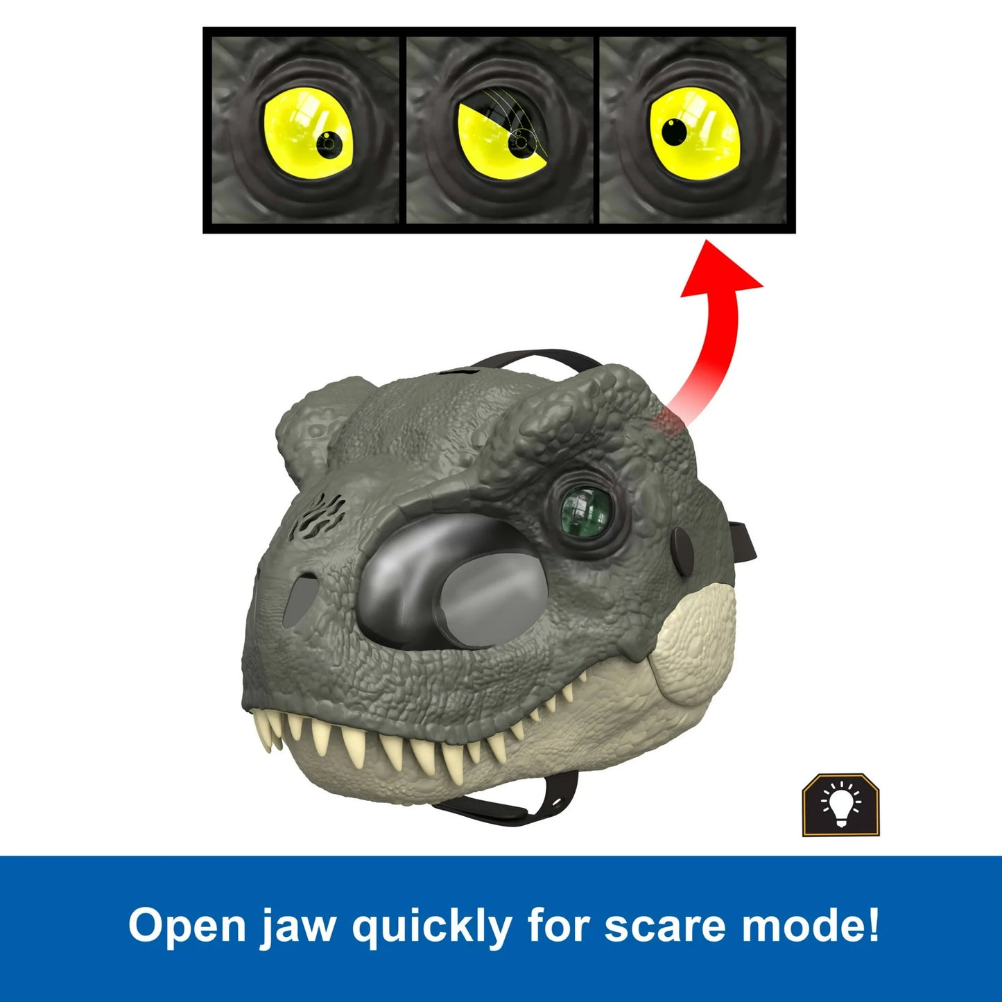 Jurassic World Rebirth T-Rex Rage N Roar Mask with LED Light up Eyes Feature, 3 Level Effects nirvanaguru