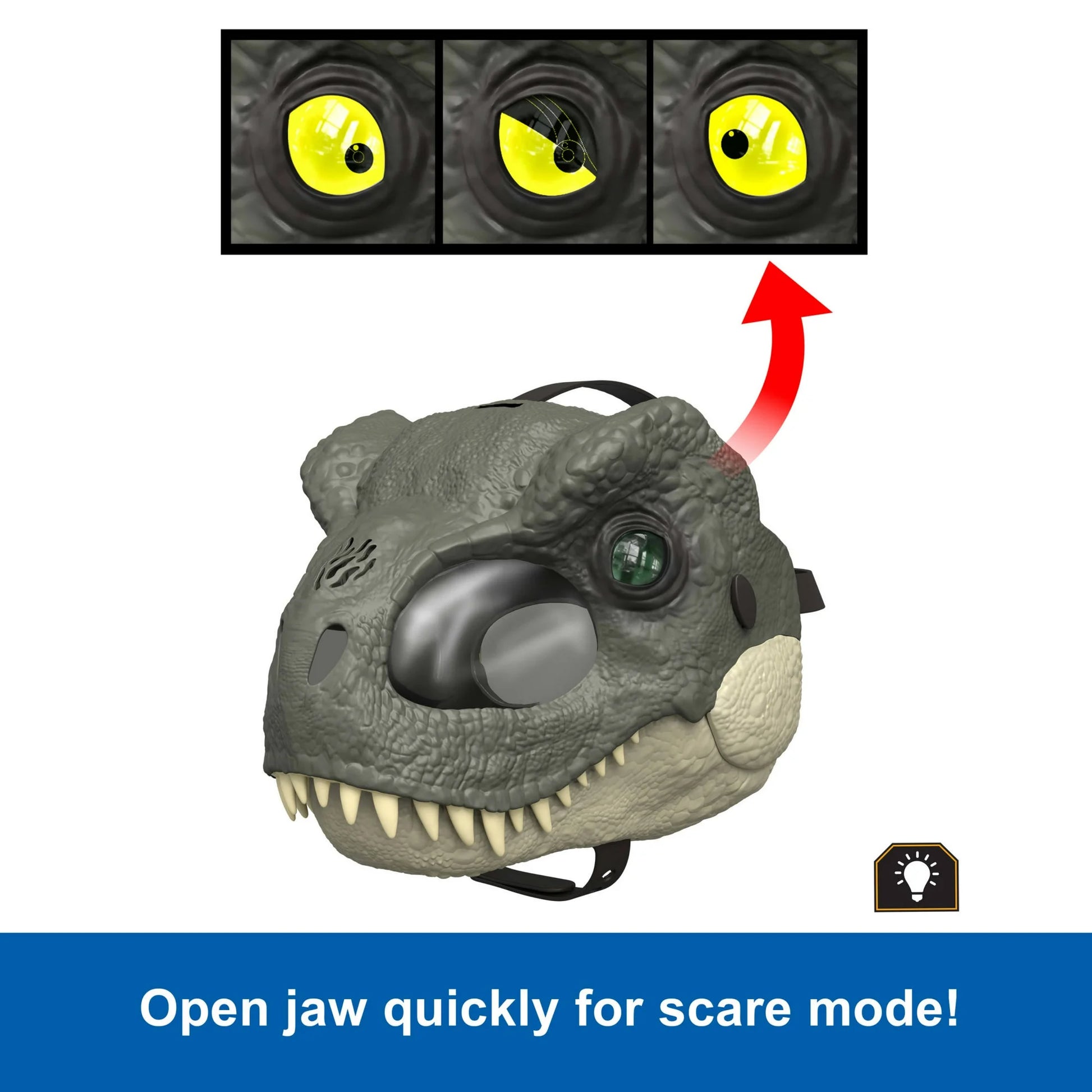 Jurassic World Rebirth T-Rex Rage N Roar Mask with LED Light up Eyes Feature, 3 Level Effects nirvanaguru