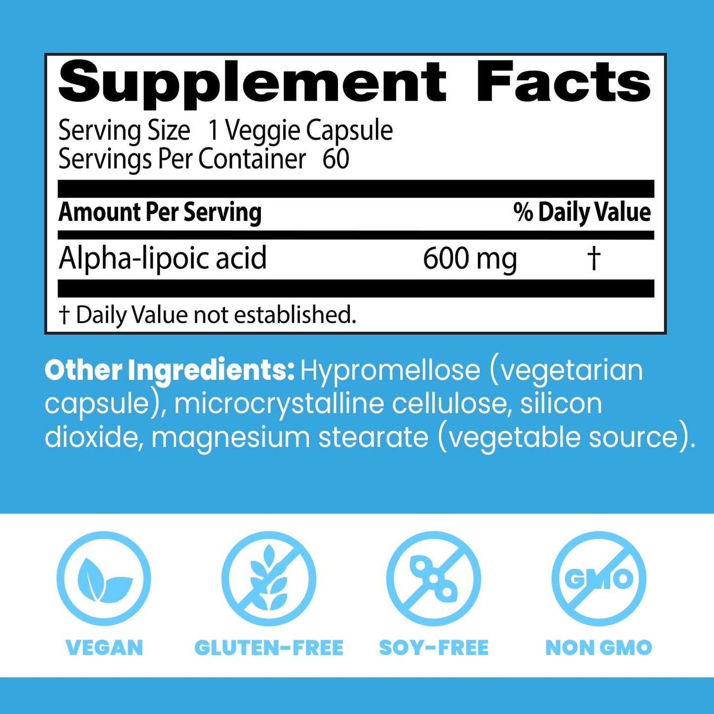 Doctor's Best Alpha-Lipoic Acid 600, Supports Antioxidant Function & Glycemic Balances,60 Veggie Caps - Nirvana Guru