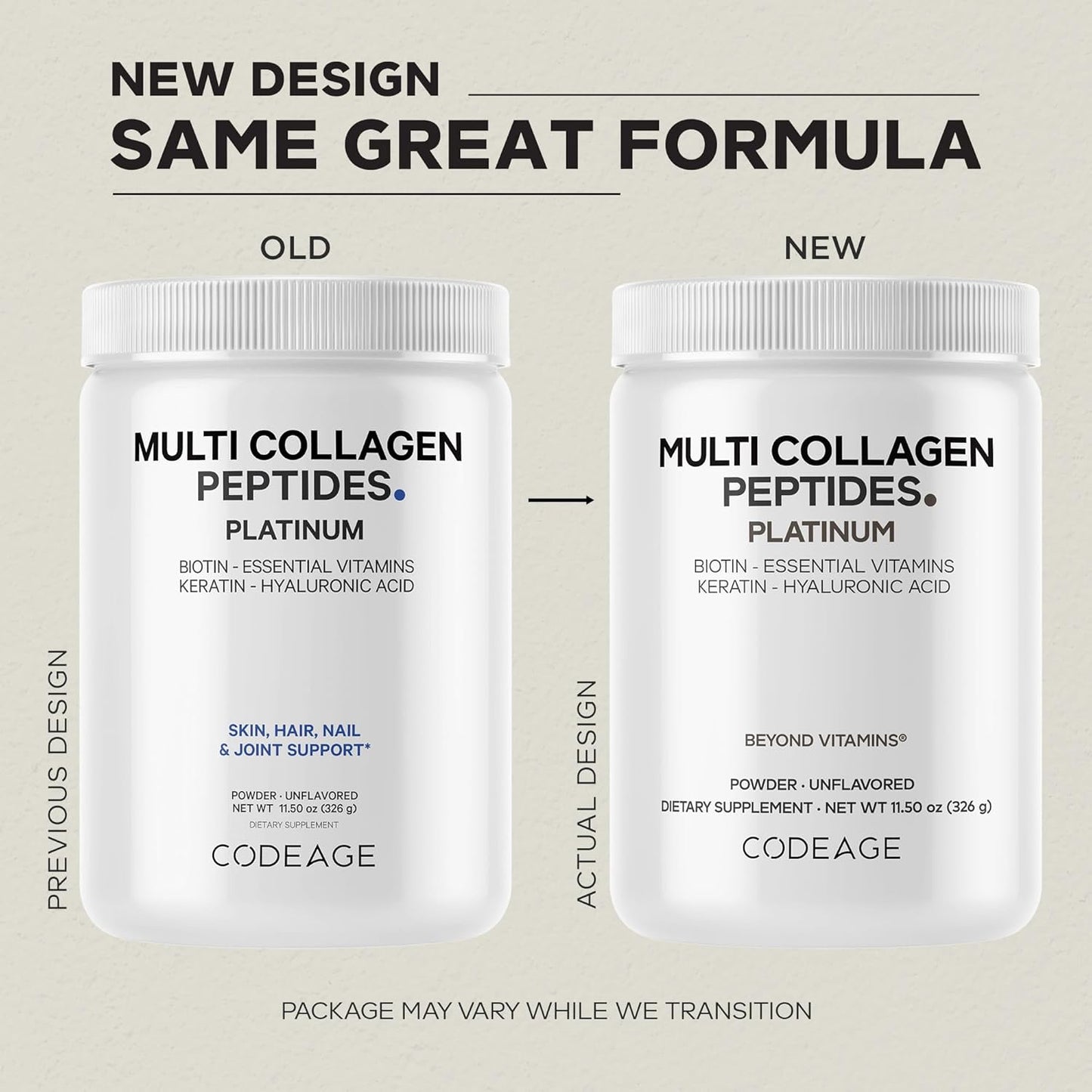 Codeage Multi Collagen for Women & Men Biotin 10000mcg Keratin, Protein Powder Vitamin C B6 D3, Hyaluronic Acid, Niacin - Hydrolyzed Collagen Coffee Creamer 5 Types - Unflavored - Non-GMO - 11.5oz - Nirvana Guru