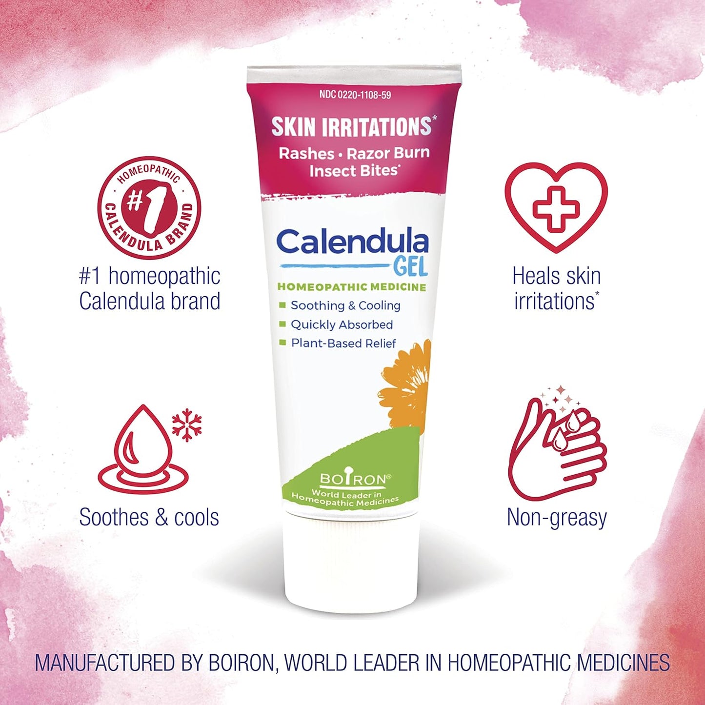 Boiron Calendula Gel Relief from Rashes,2.6oz - Nirvana Guru