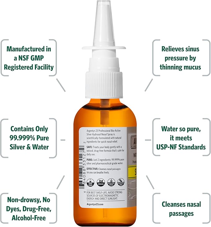 Argentyn 23 Professional Bio-Active Silver Hydrosol Sinus Relief,2oz - Nirvana Guru