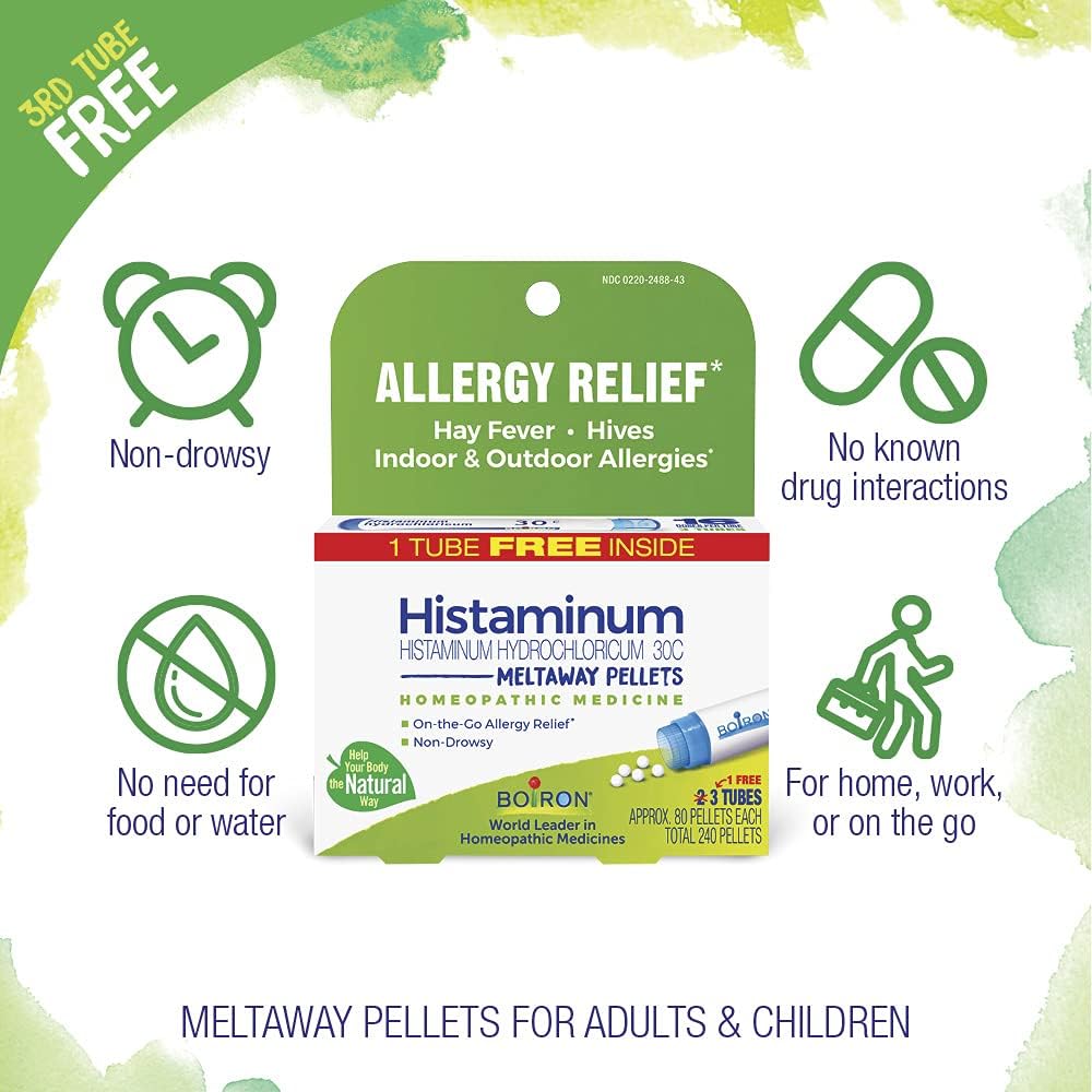 Boiron Histaminum Hydrochloricum 30C Homeopathic Medicine For Indoor Or Outdoor Allergy Relief,3 Count (240 Pellets) - Nirvana Guru