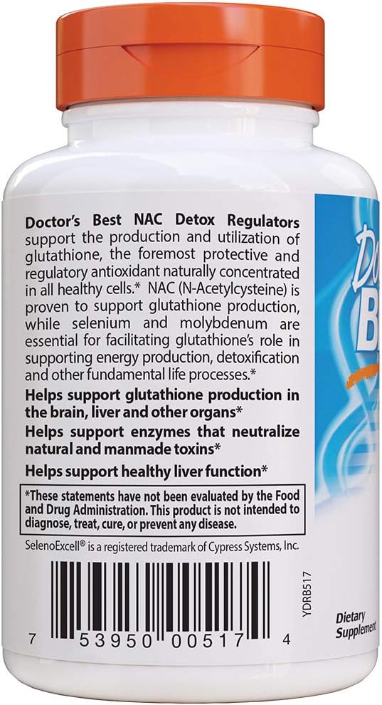 Doctor's Best Nac Detox Regulators with seleno excell,180 Veggie Caps - Nirvana Guru