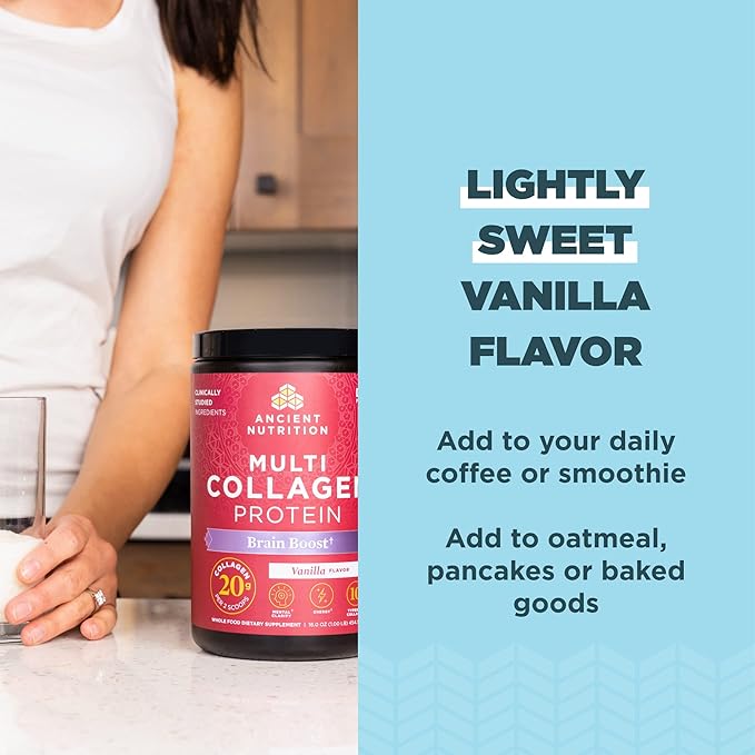Ancient Nutrition Collagen Powder Protein,Brain Boost 45 Servings - Nirvana Guru