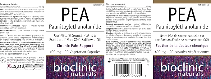 Bioclinic Naturals Pea Palmitoylethanolamide 400 mg,90 Vegetarian Capsules - Nirvana Guru