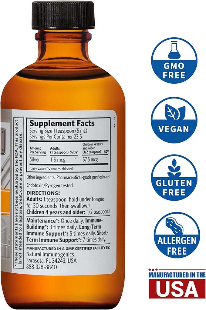 Argentyn 23 Professional Bio-Active Silver Hydrosol for Immune Support,4oz - Nirvana Guru