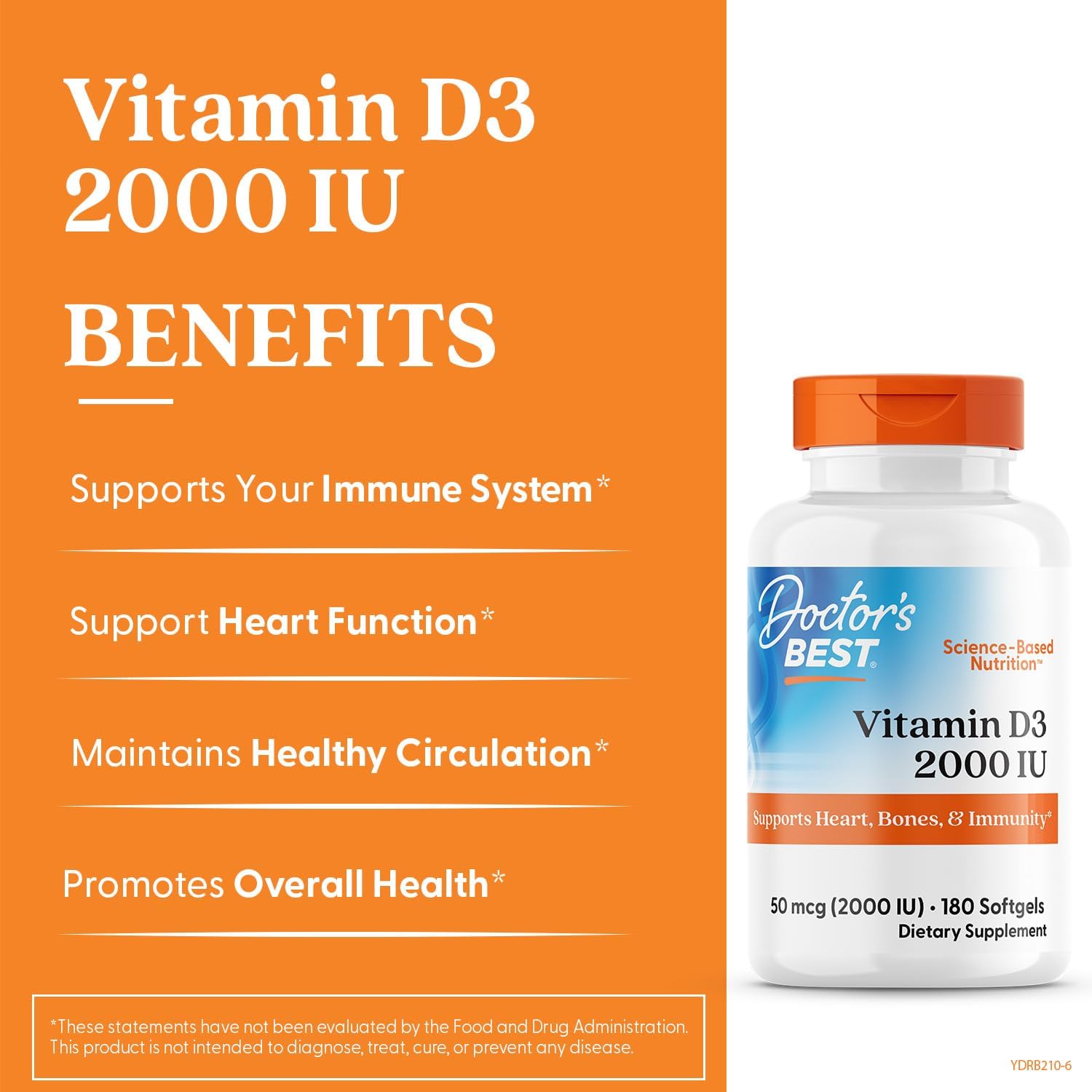 Doctors BEST Vitamin D3 2000 IU,180 Softgels - Nirvana Guru