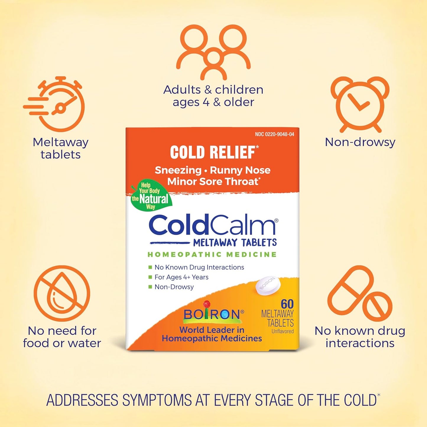 Boiron ColdCalm Tablets for Relief of Common Cold Symptoms,60 Count - Nirvana Guru