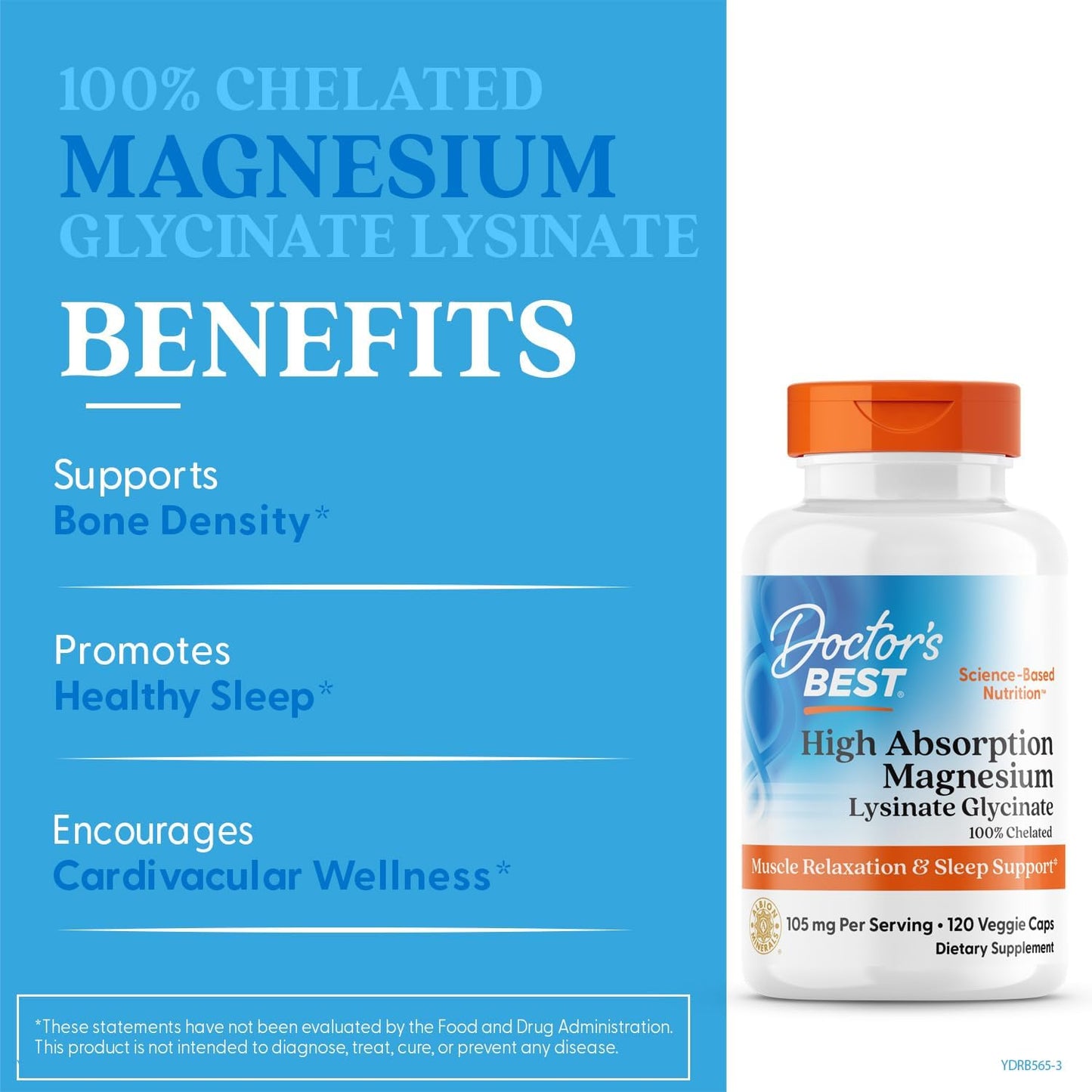 Doctor's Best High Absorption Magnesium Lysinate Glycinate Capsule,120 Ct - Nirvana Guru