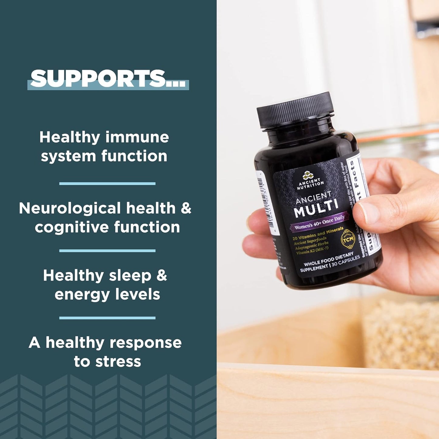 Ancient Nutrition Multivitamin for Women,Folate and Iron Supplement - Nirvana Guru